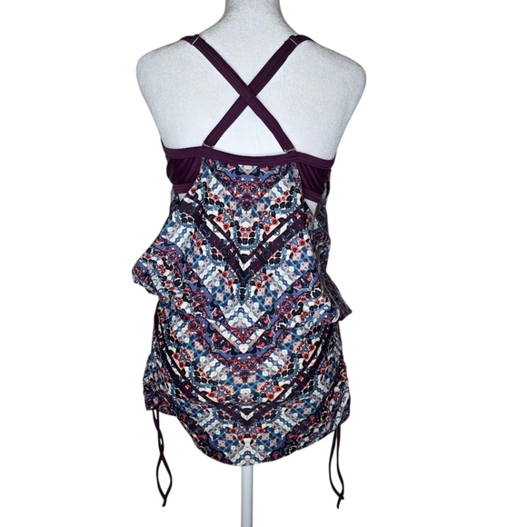 Athleta Marrakesh Side Scrunch Tankin Top Wild Bloom Size 36 B/C - Picture 2 of 11